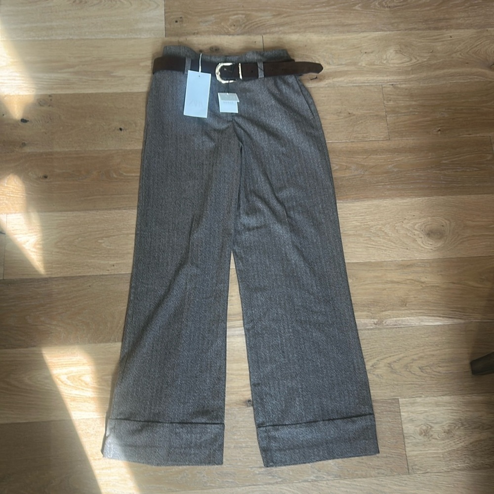 Zara Tweed cuffed trousers